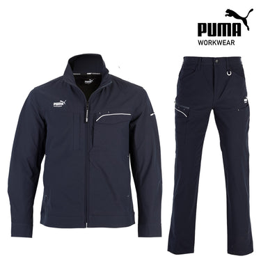 PUMA 3051シリーズ ストレッチ ワークウェア セットアップ 静電気帯電防止 ネイビー