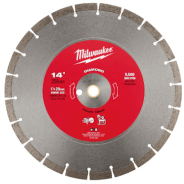 milwaukee 49-93-7040 14インチ(356mm)ダイヤモンドブレード(セグメント型)