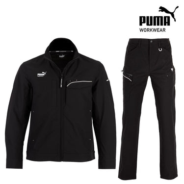 PUMA PW-3051シリーズ ストレッチ ワークウェアセットアップ 静電気帯電防止 ブラック