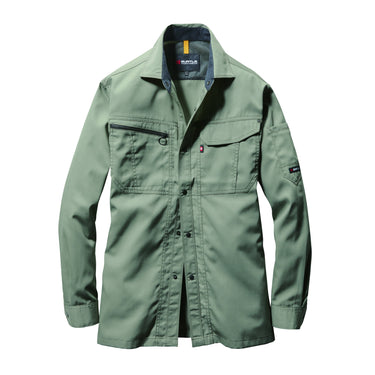 BURTLE BASICライン シーンを問わずに活躍する 6063 長袖シャツ 21グレージュ / S