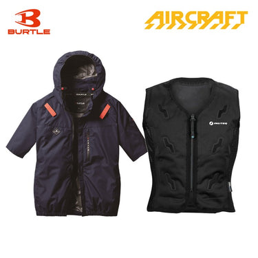 バートル サイドファン空調服 AC2066 半袖 ネイビー+スリーライク TL-WICB-BCS-BK 水冷ベストセット