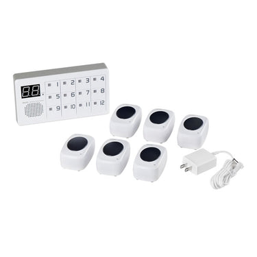 ワイヤレスチャイム12CH受信器セット 卓上押ボタン送信器6台+12ch受信器セット