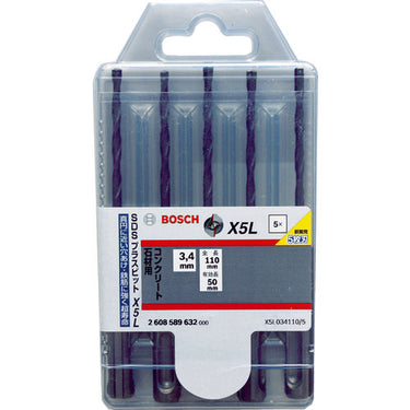 ボッシュ X5L0341105 コンクリートドリル SDSプラス X5L 3.4×110 5本入り