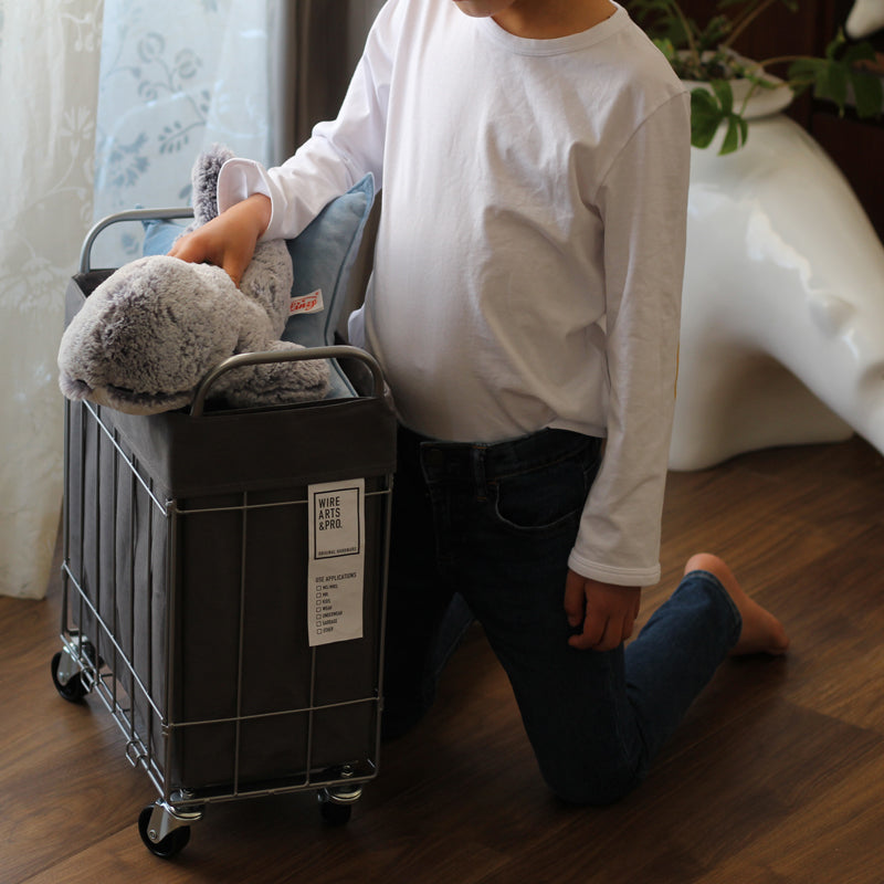 BRID デニム ランドリーラウンドバスケット 33L キャスター付