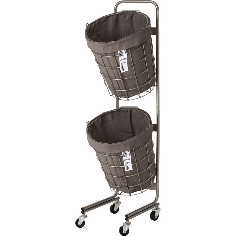 BRID ランドリーラウンドバスケット ダブル (2段) 25L×2 キャスター付