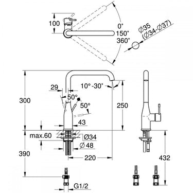 GROHE シングルレバーキッチン混合栓 30269DCJ