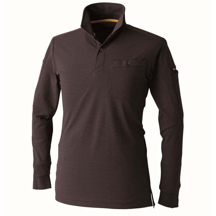 寅壱 5880-614 長袖ポロシャツ スミグレー