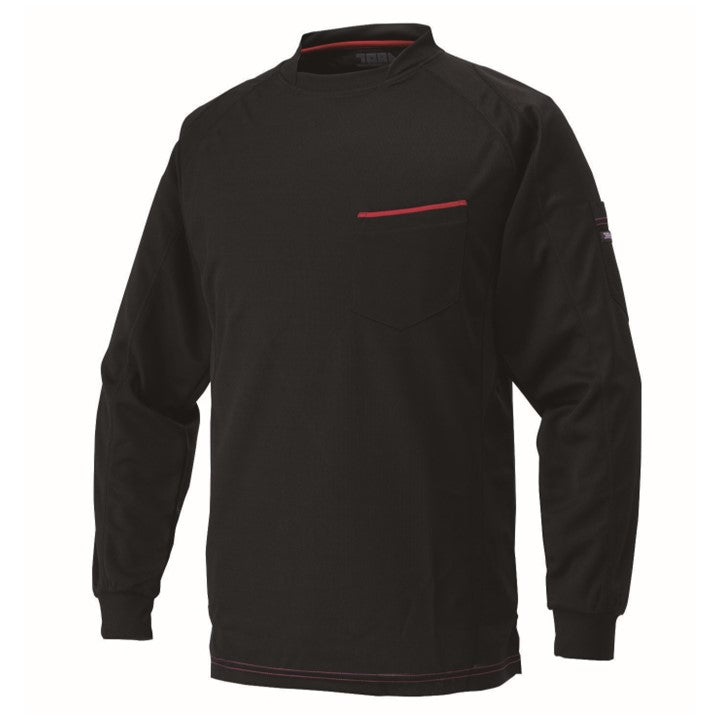 寅壱 5959-617 赤耳長袖クルーネックＴシャツ クロ