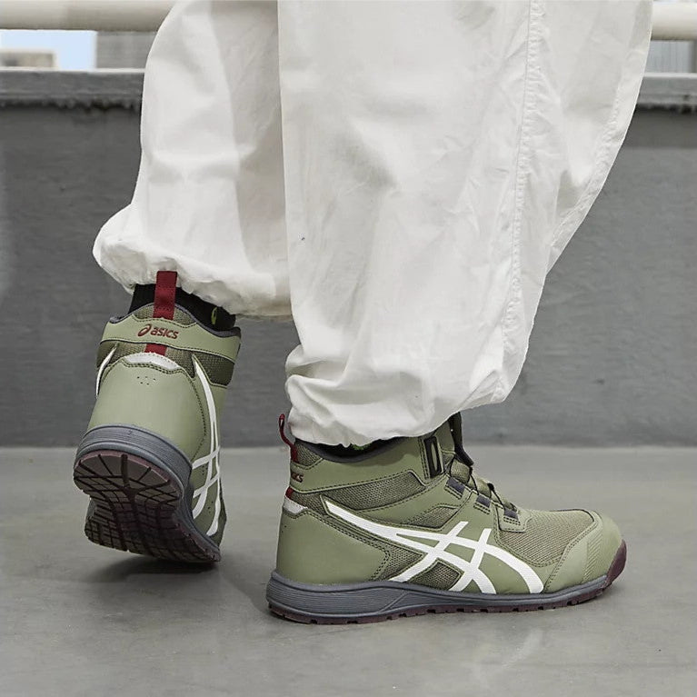 ウィンジョブ® CP214 TS BOA　2E相当　安全靴　メンズ　 ライケングリーン×ホワイト 24.5㎝