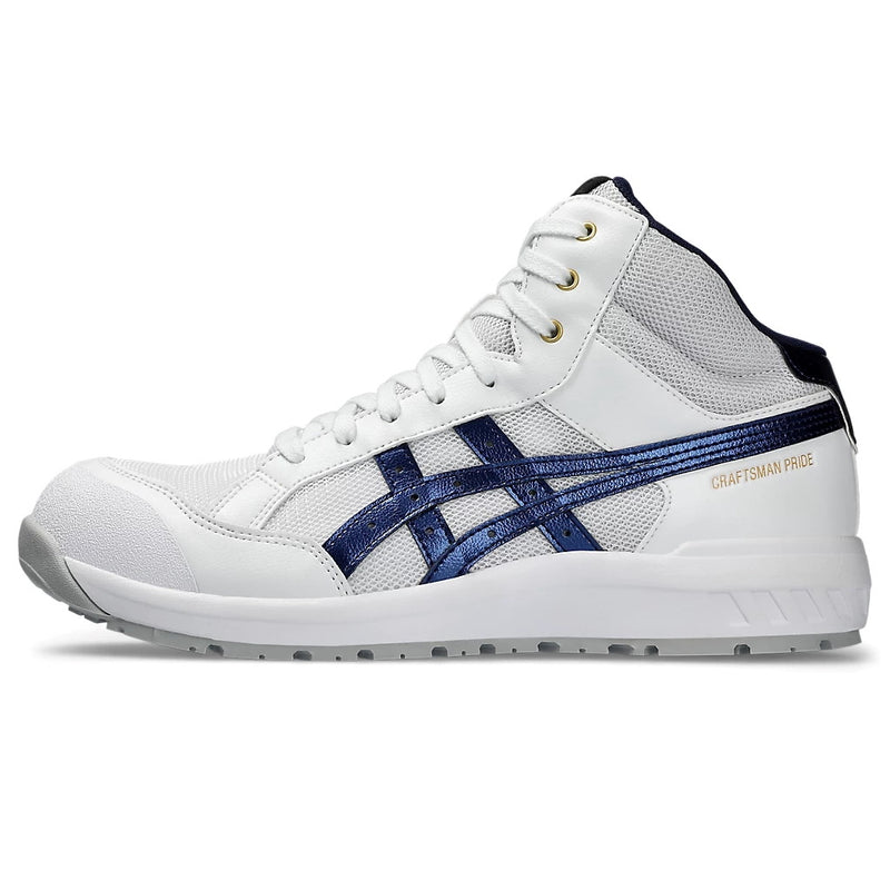 【2024年2月新発売】シンプルで飽きのこないデザイン。昨今のワーカースタイルにマッチする一足　ウィンジョブ® CP218　3E相当　安全靴　ユニセックス　ホワイト×ピーコート 22.5