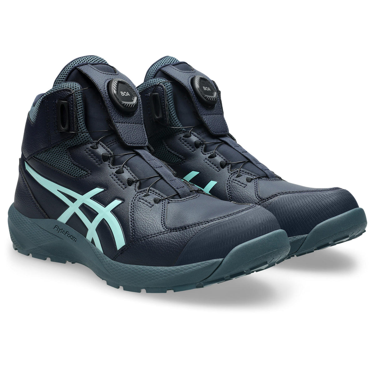アシックス 安全靴 ウィンジョブ® CP314 BOA LC ミッドナイト×イルミネイトミント 3E