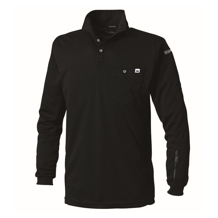 寅壱 5949-614 長袖ポロシャツ クロ