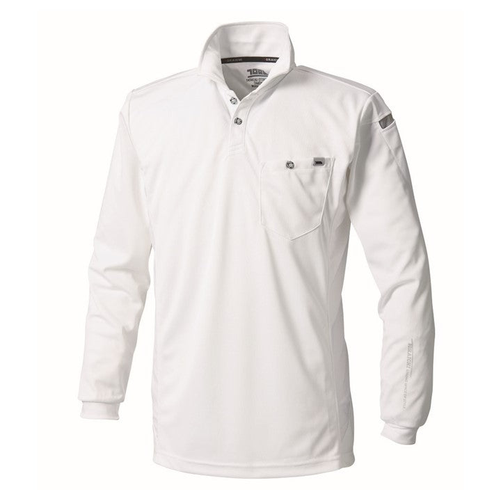 寅壱 5949-614 長袖ポロシャツ シロ