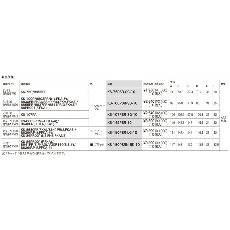 延長リング　150LP管対応（10個セット）