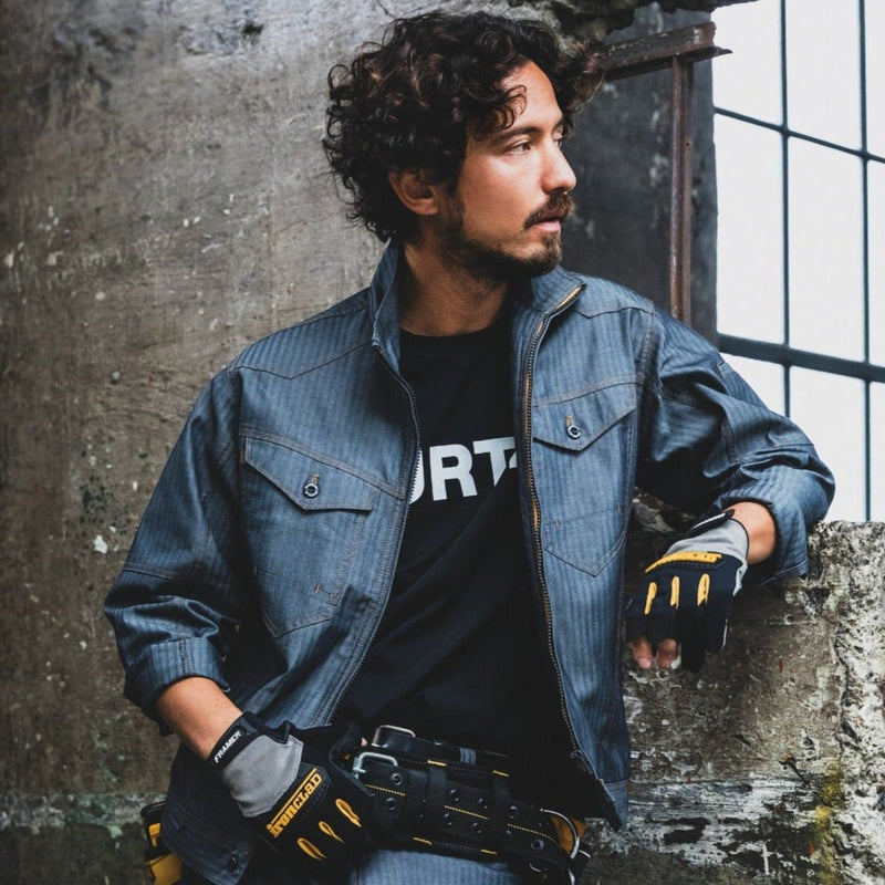 ヘリンボーン素材採用のかっこいい企業ユニフォーム　1511 ジャケット　ユニセックス 45インディゴ（ヘリンボーン） / S