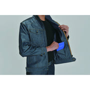 ヘリンボーン素材採用のかっこいい企業ユニフォーム　1511 ジャケット　ユニセックス 45インディゴ（ヘリンボーン） / S