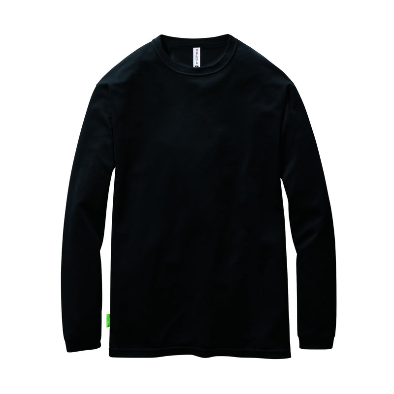 再生紙を用いたエコロジカルなチームTシャツ　ドライメッシュシリーズ　155ロングTシャツ　ユニセックス 35ブラック / S