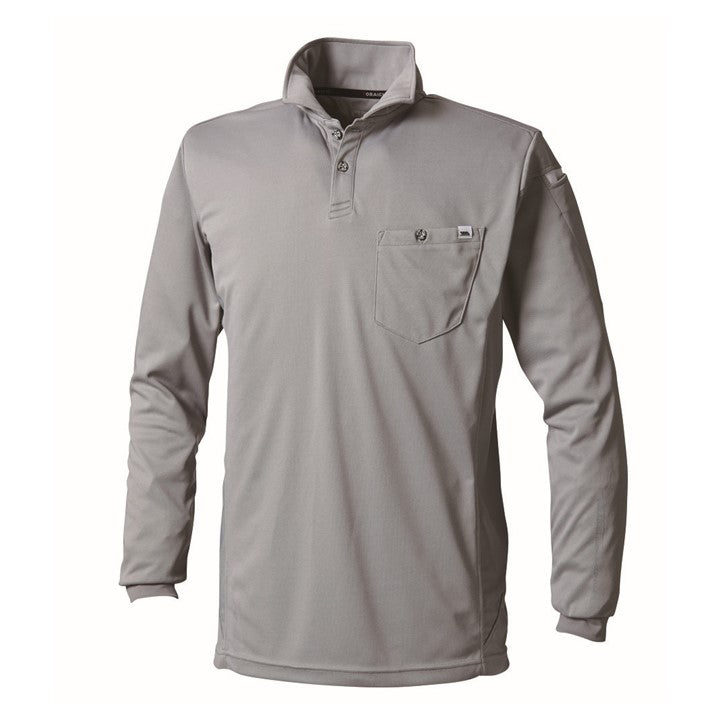 寅壱 5949-614 長袖ポロシャツ グレー