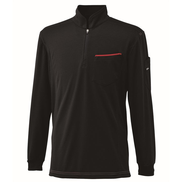 寅壱 5959-623 ジップアップシャツ クロ