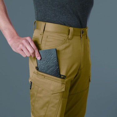 【定番商品】シンプルなデザインと程よいテーパードなシルエット　1712 カーゴパンツ　ユニセックス 23カーキ / S