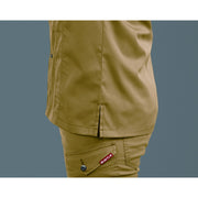 【定番商品】シンプルなデザインと程よいテーパードなシルエット　1715 長袖シャツ　ユニセックス 23カーキ / S