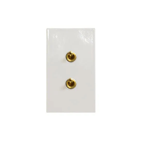 ゾルボンヌ ZS7-102/BR トグルスイッチプレート 艶あり セラミックフラット 真鍮レバースイッチ（縦横共通モデル）