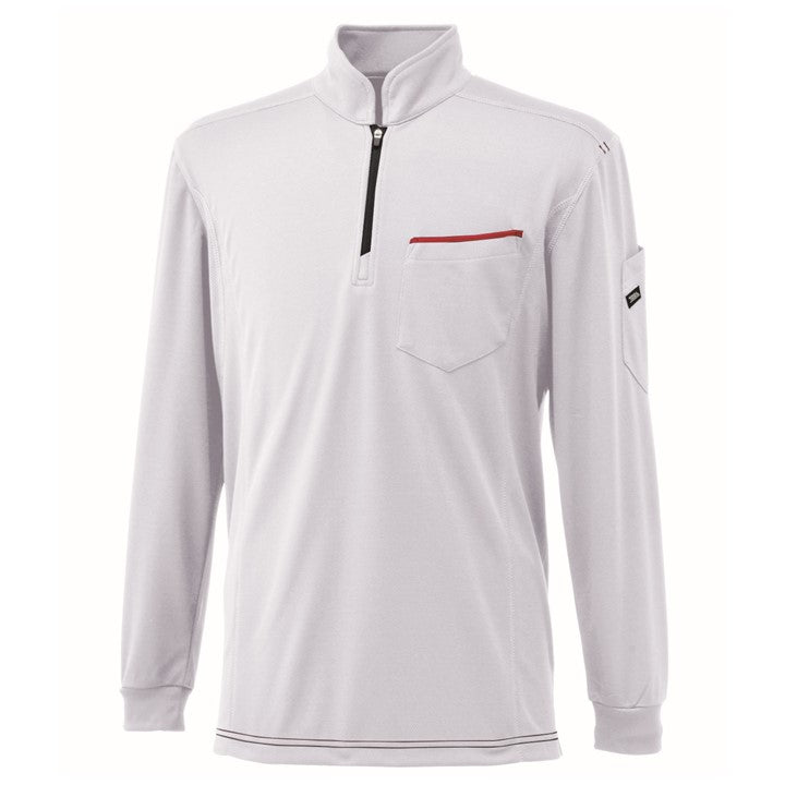 寅壱 5959-623 ジップアップシャツ シロ