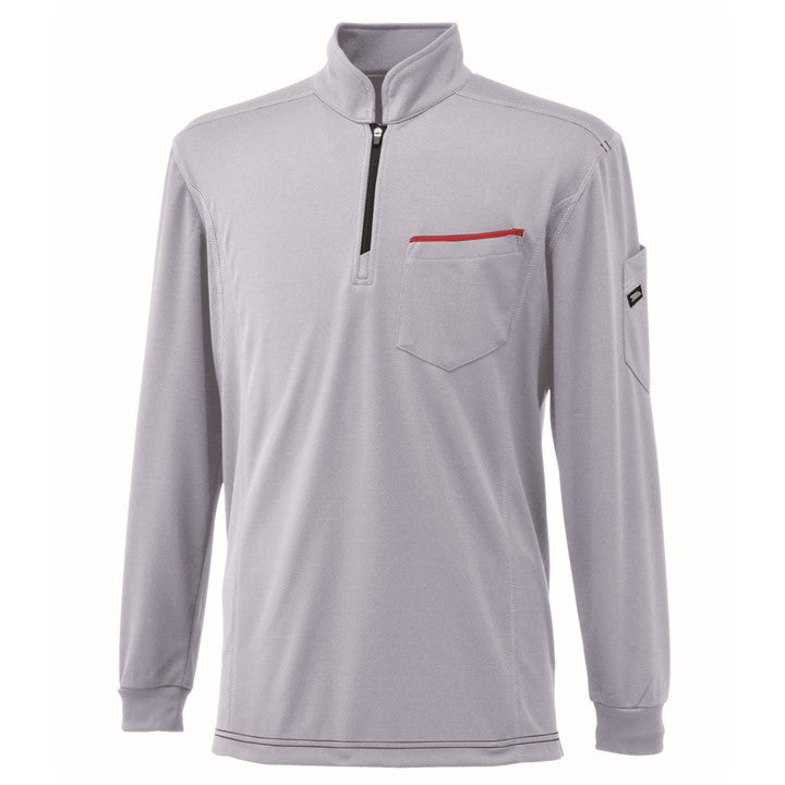 寅壱 5959-623 ジップアップシャツ シルバー