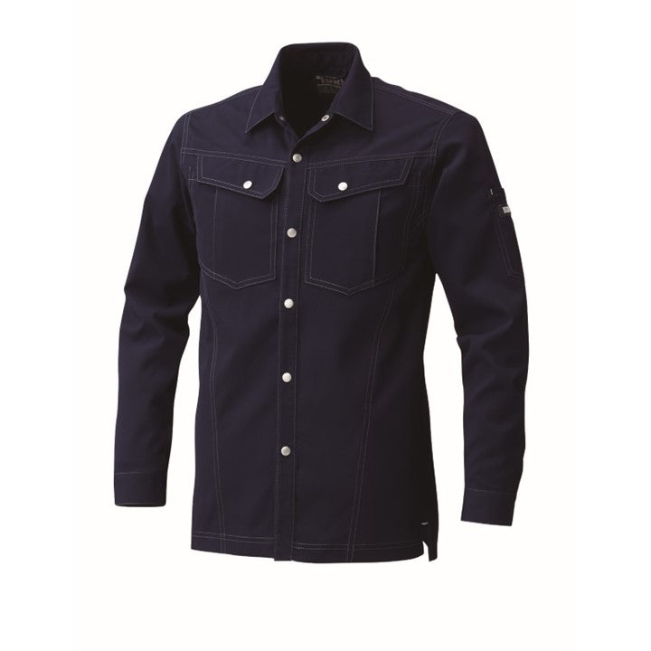 寅壱 3301-125 長袖シャツ 濃コン 正面