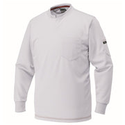 寅壱 5959-654 赤耳キーネックシャツ シロ