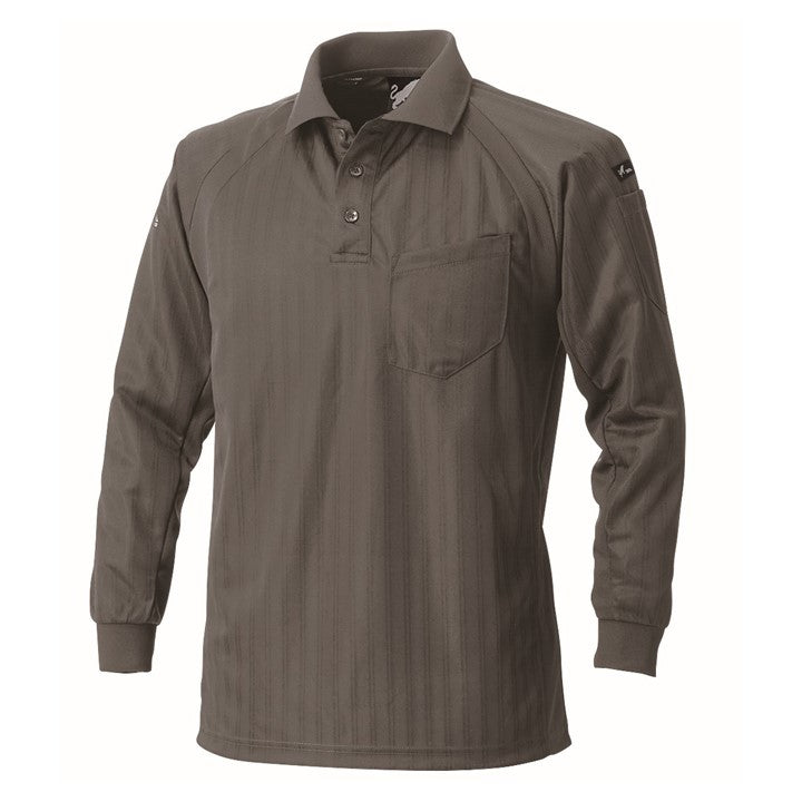 寅壱 7983-614 長袖ポロシャツ スミグレー