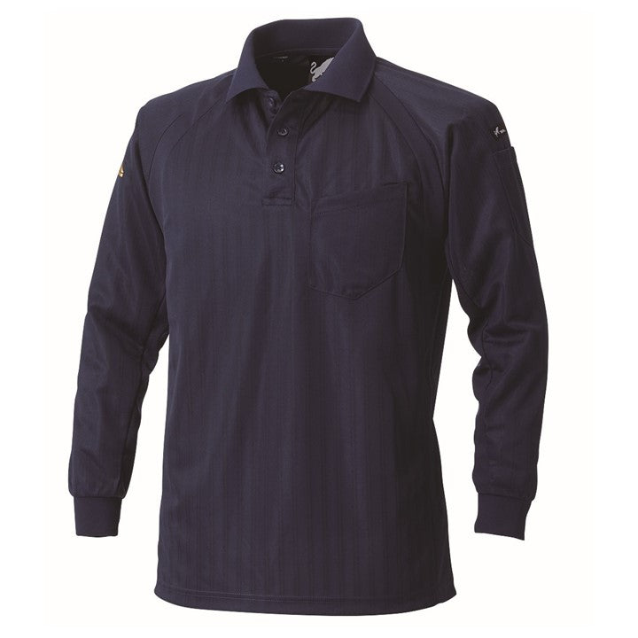 寅壱 7983-614 長袖ポロシャツ ネイビー