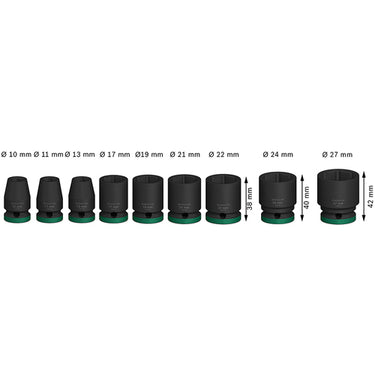 ボッシュ　インパクトレンチ用ソケット　１／２インチ９ｐｃｓセット