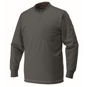 寅壱 5959-654 赤耳キーネックシャツ スミグレー