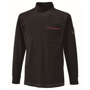 寅壱 5960-613 赤耳長袖ハイネック クロ