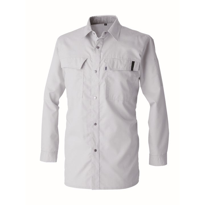 寅壱 2151-125 長袖シャツ シルバー 正面