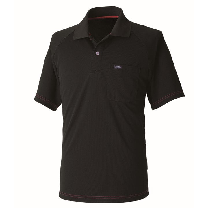 寅壱 5959-621 赤耳半袖ポロシャツ クロ