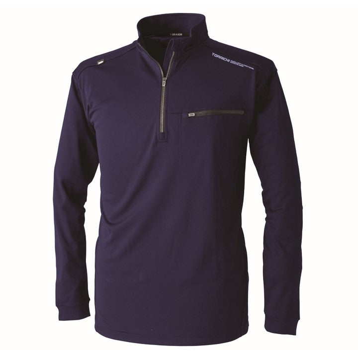 寅壱 5975-623 長袖ジップアップシャツ 濃コン