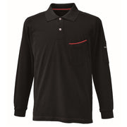 寅壱 5960-614 赤耳長袖ポロシャツ クロ