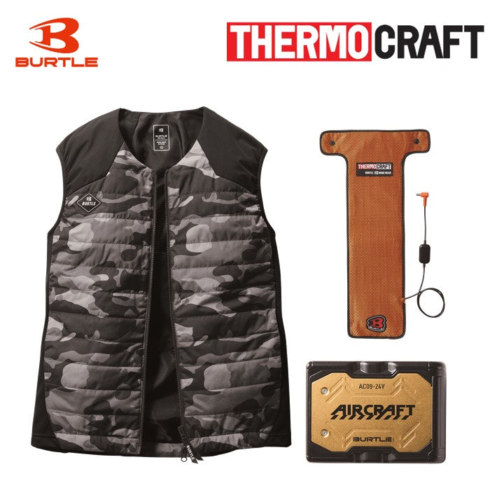ベスト エアークラフトバッテリー ヒーター サーモスクラフト BURTLE 電熱パッド サーモクラフト ヒーターベスト バートル TC500