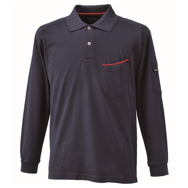 寅壱 5960-614 赤耳長袖ポロシャツ 濃コン