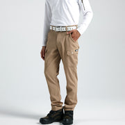 寅壱 3301-219 カーゴパンツ カーキ 着用画