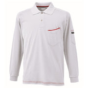 寅壱 5960-614 赤耳長袖ポロシャツ シロ