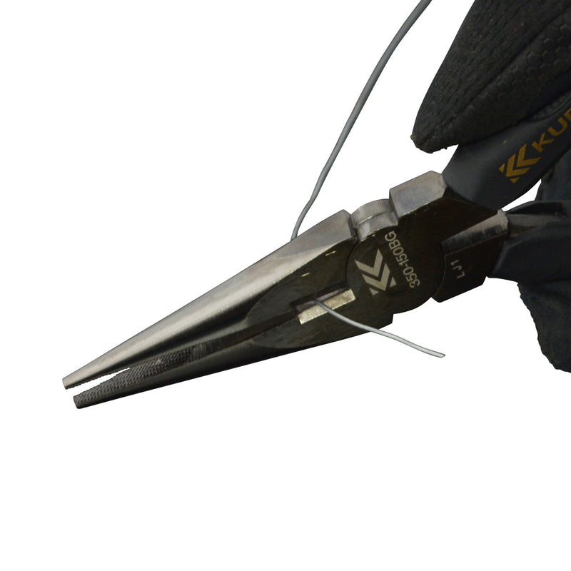 狭い部分での配線、折曲加工に最適【黒金】ラジオペンチ（クロスローレット）