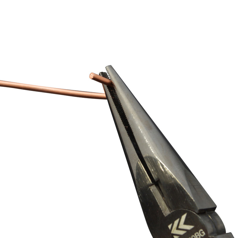 狭い部分での配線、折曲加工に最適【黒金】ラジオペンチ（クロスローレット）