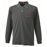 寅壱 5960-614 赤耳長袖ポロシャツ スミグレー