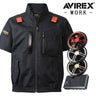 AVIREX WORK  半袖空調服 AV413 ミリタリーサイドファン バッテリー・ファンセット フォースブラック 2026SS新作