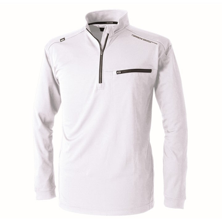 寅壱 5975-623 長袖ジップアップシャツ シロ