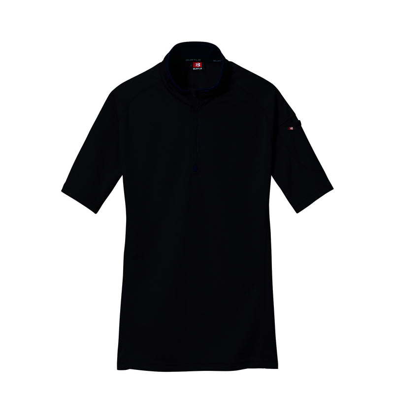 ドライメッシュシリーズ　415ハーフジップ半袖シャツ 35ブラック / S