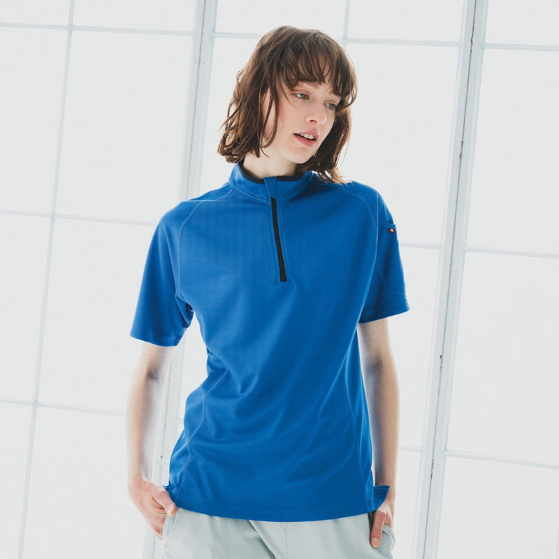 ドライメッシュシリーズ　415ハーフジップ半袖シャツ 47サーフブルー / S